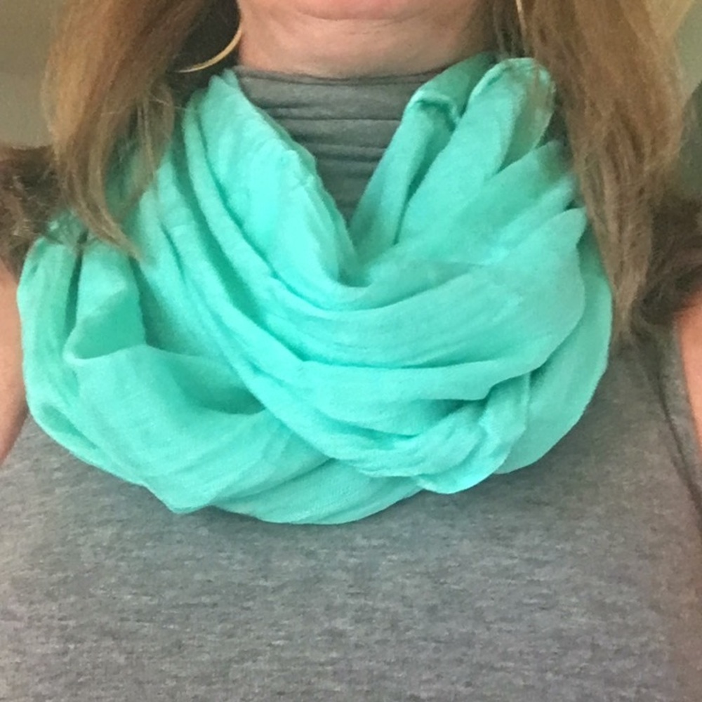 Mint green infinity scarf